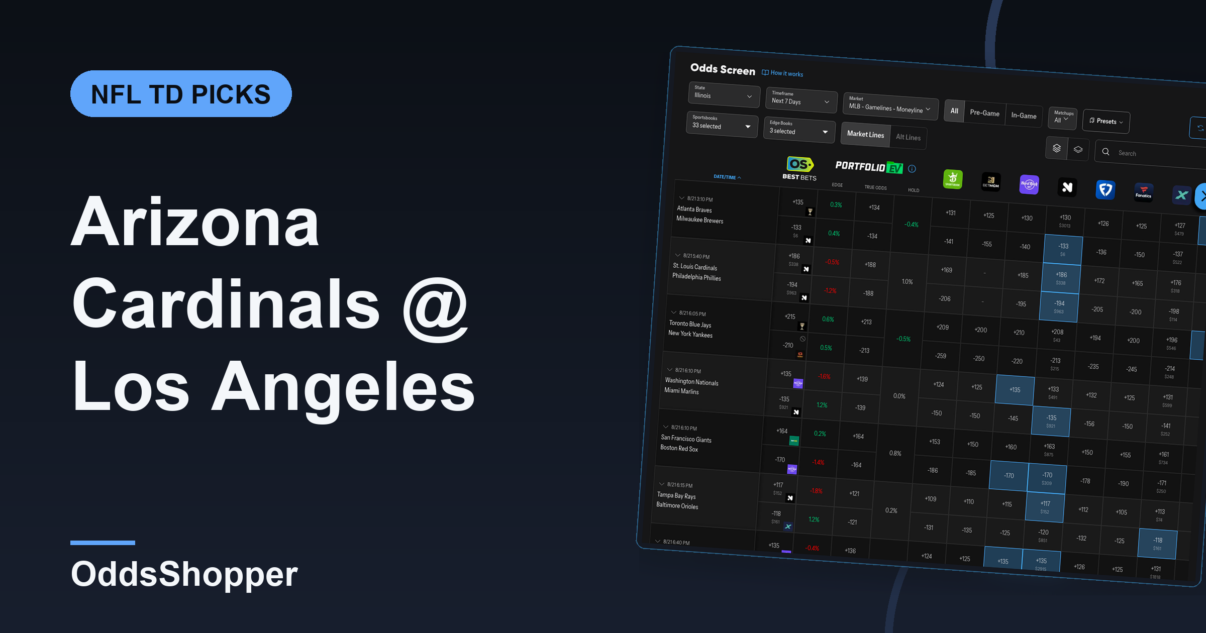 Arizona Cardinals @ Los Angeles Chargers Anytime TD Scorer Picks (9/13)