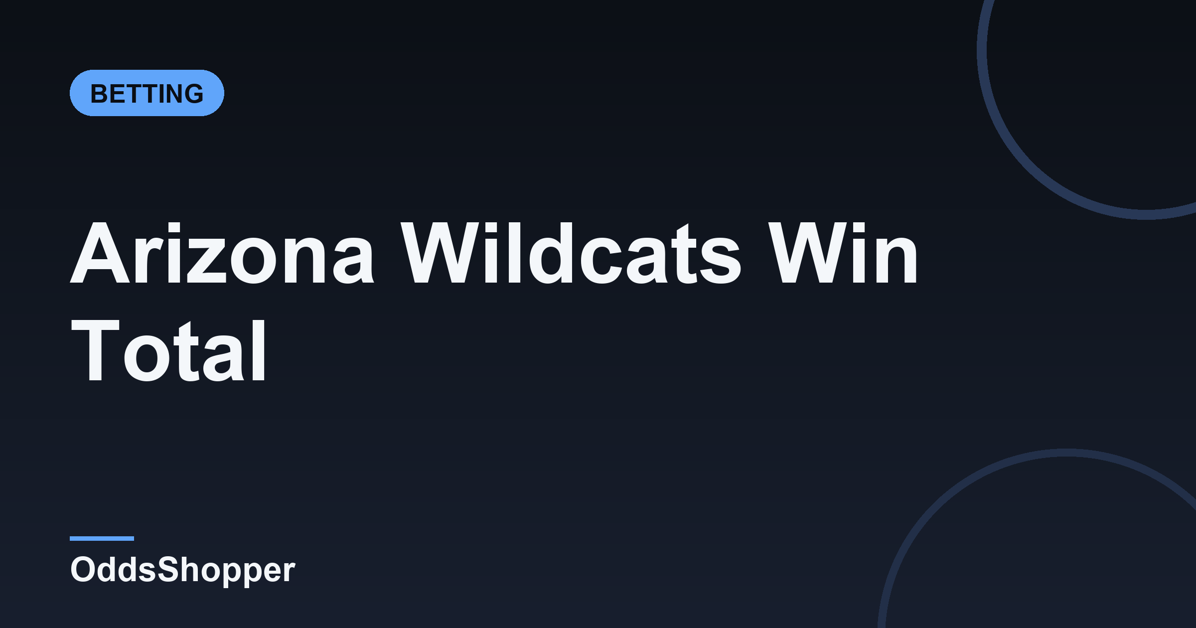 Arizona Win Total 2026: Over/Under Wins & Odds