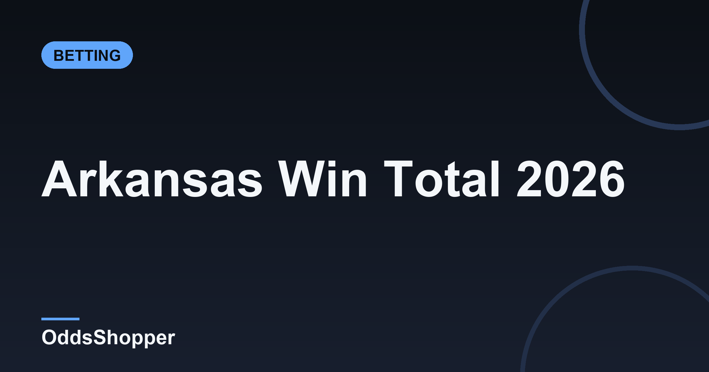 Arkansas Win Total 2026: Over/Under Wins Odds