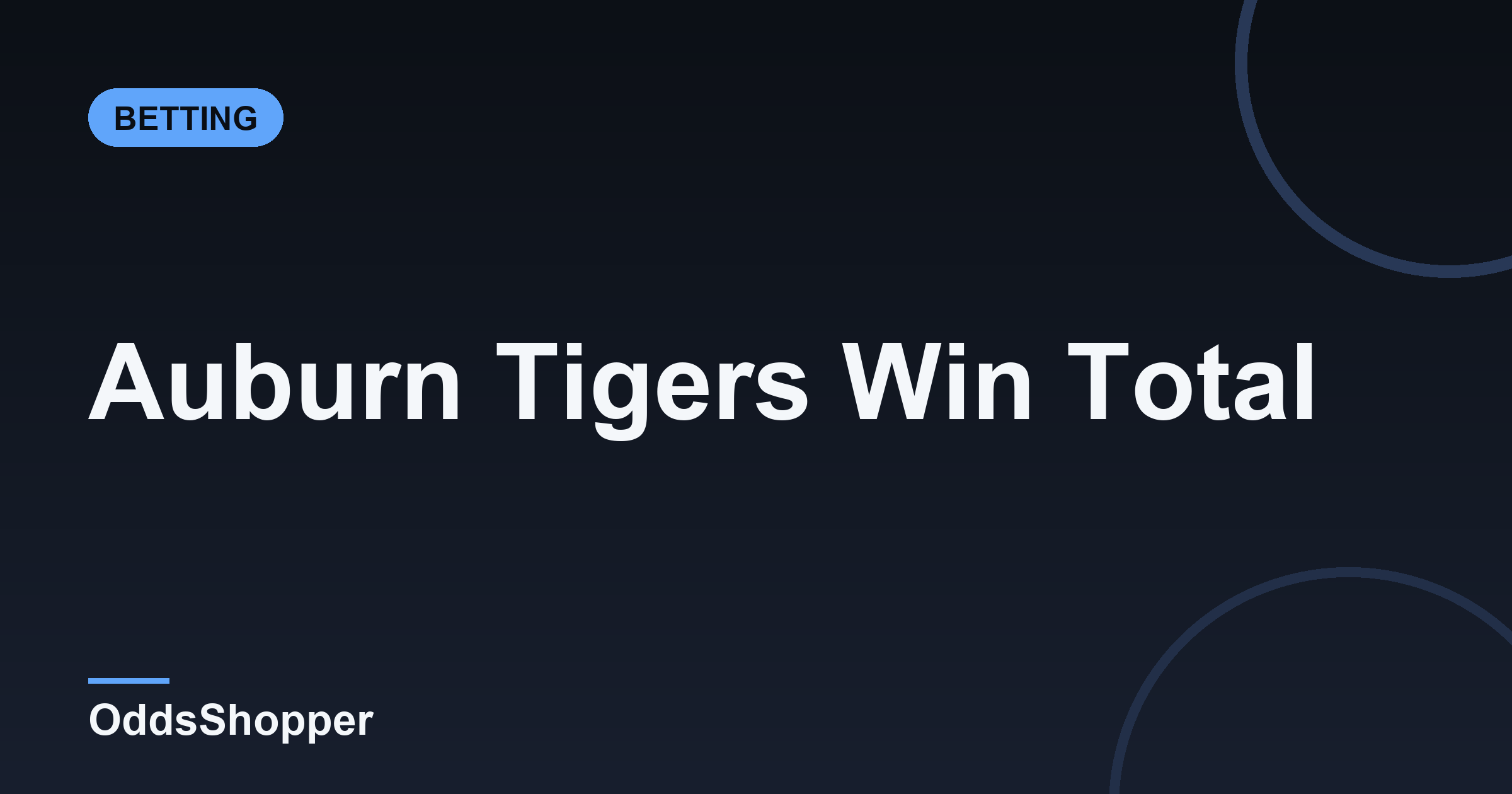 Auburn Win Total 2026: Over/Under Wins Odds
