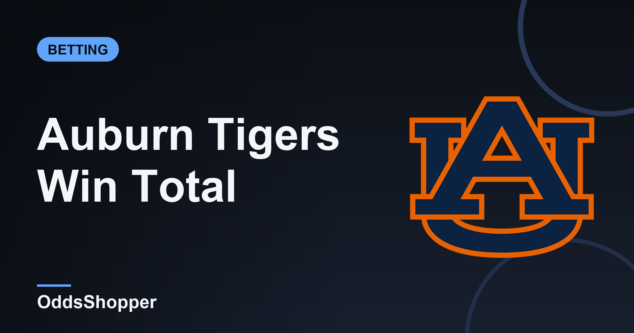 Auburn Win Total 2026: Over/Under Wins Odds