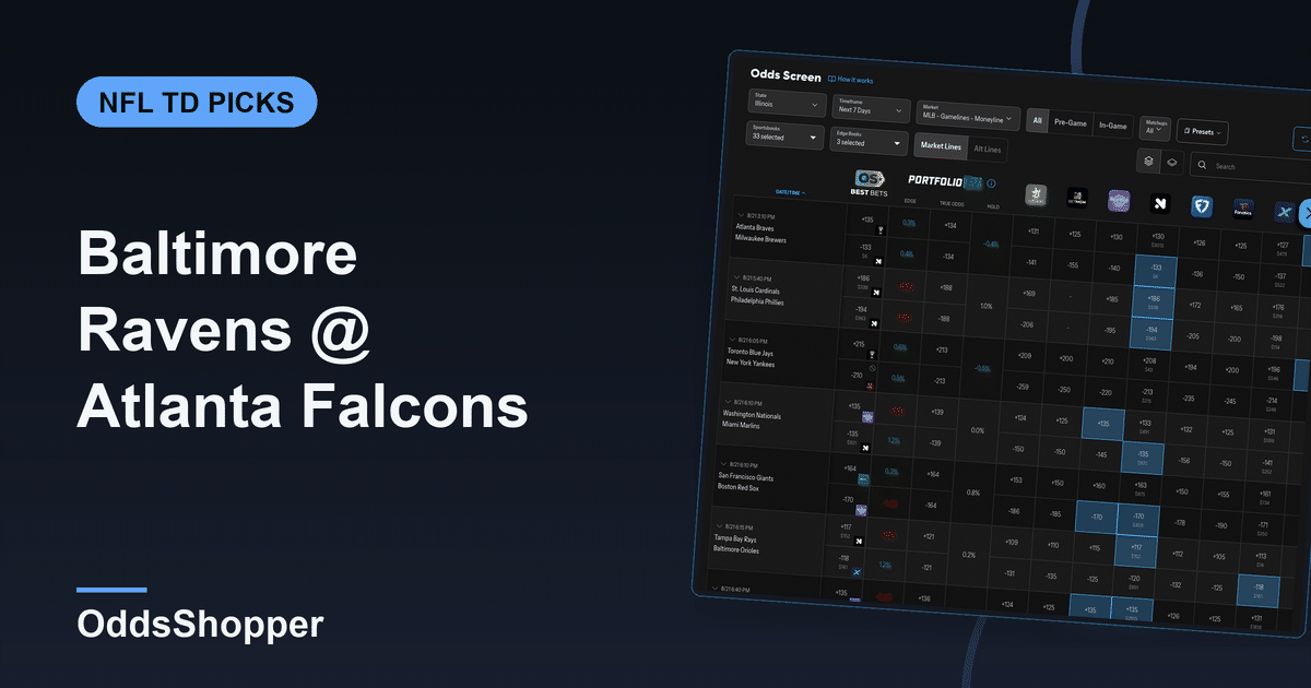 Baltimore Ravens @ Atlanta Falcons Anytime TD Scorer Picks (10/11)