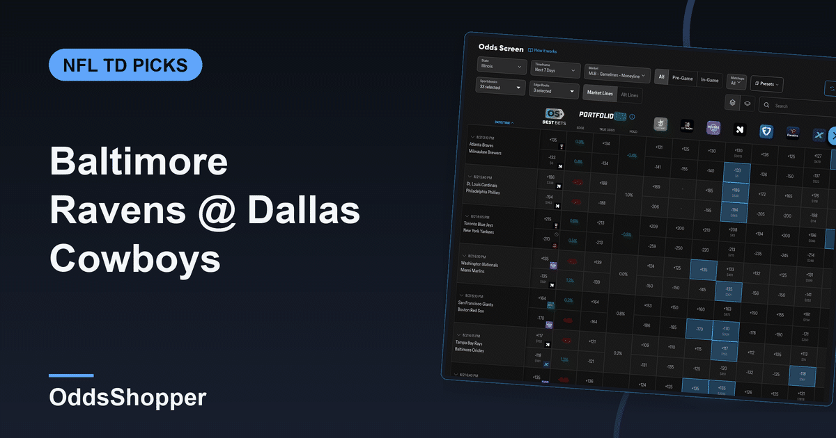 Baltimore Ravens @ Dallas Cowboys Anytime TD Scorer Picks (9/27)