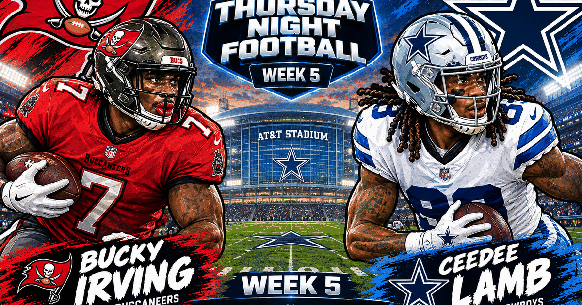 Buccaneers vs Cowboys Showdown DFS: EMac's Week 5 TNF Top-10