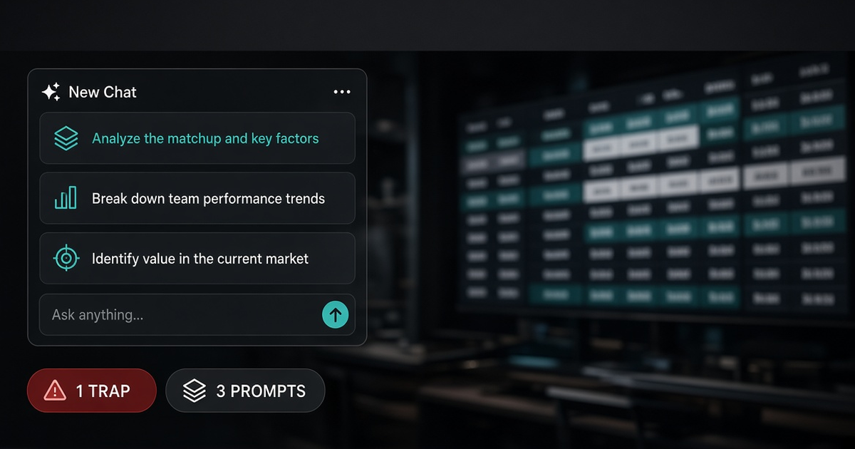ChatGPT Sports Betting: 3 Prompts That Work (And 1 Trap)