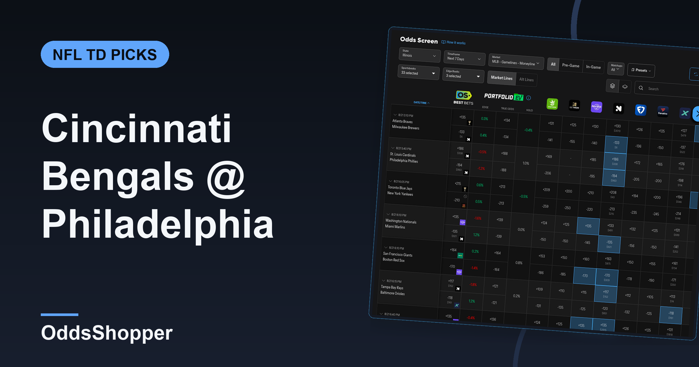 Cincinnati Bengals @ Philadelphia Eagles Anytime TD Scorer Picks (8/28)
