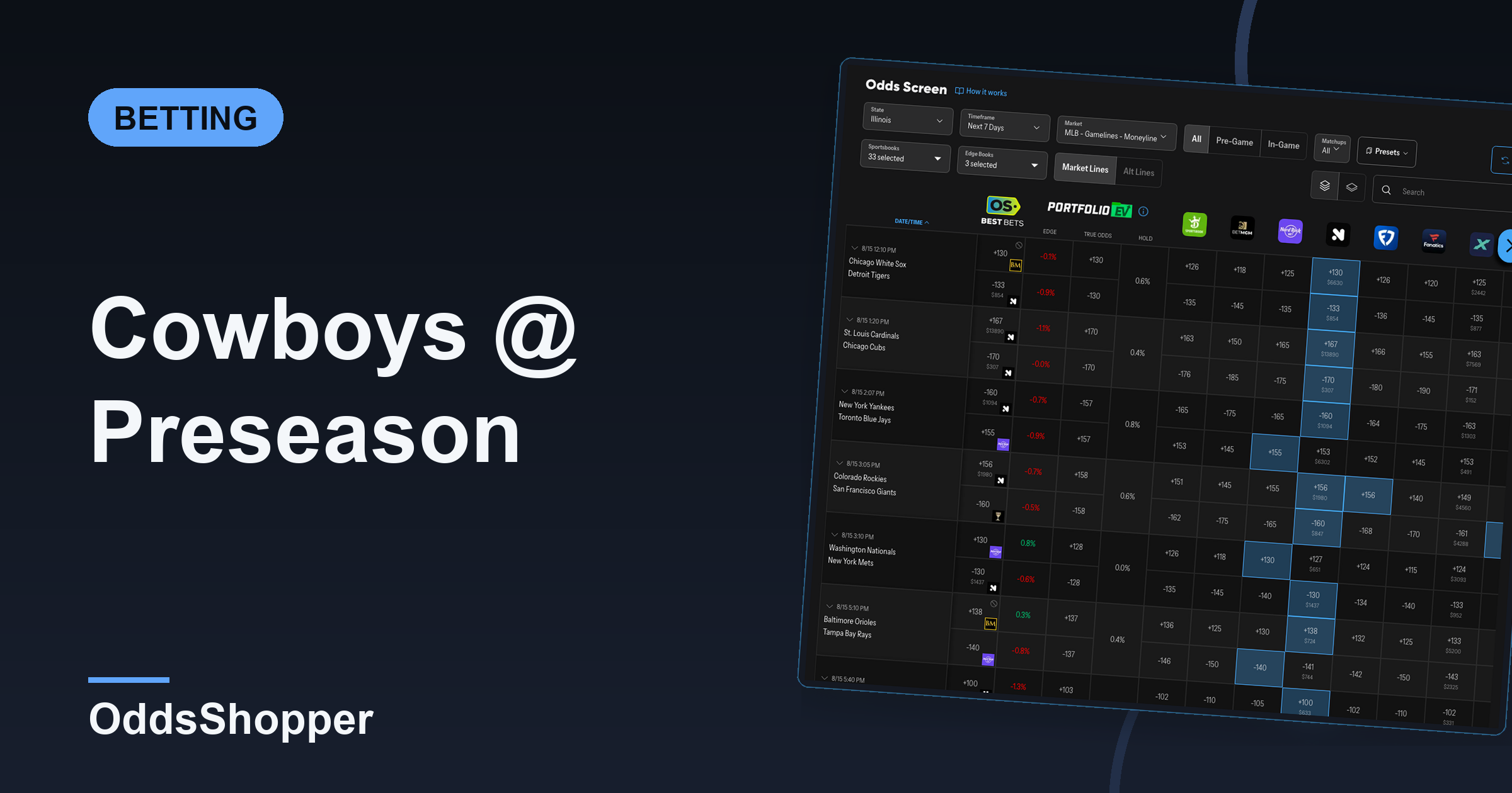 Cowboys Vs Seahawks Preseason Odds: Cowboys +2.5 Pays +108