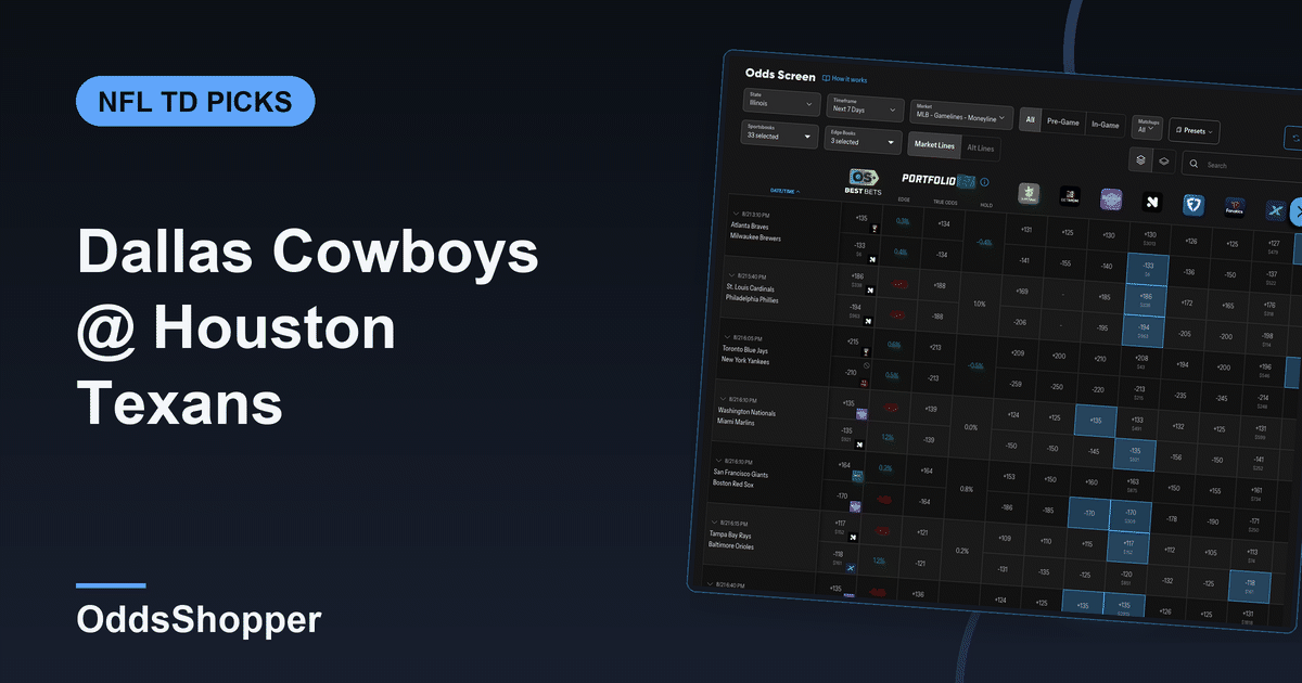Dallas Cowboys @ Houston Texans Anytime TD Scorer Picks (10/4)