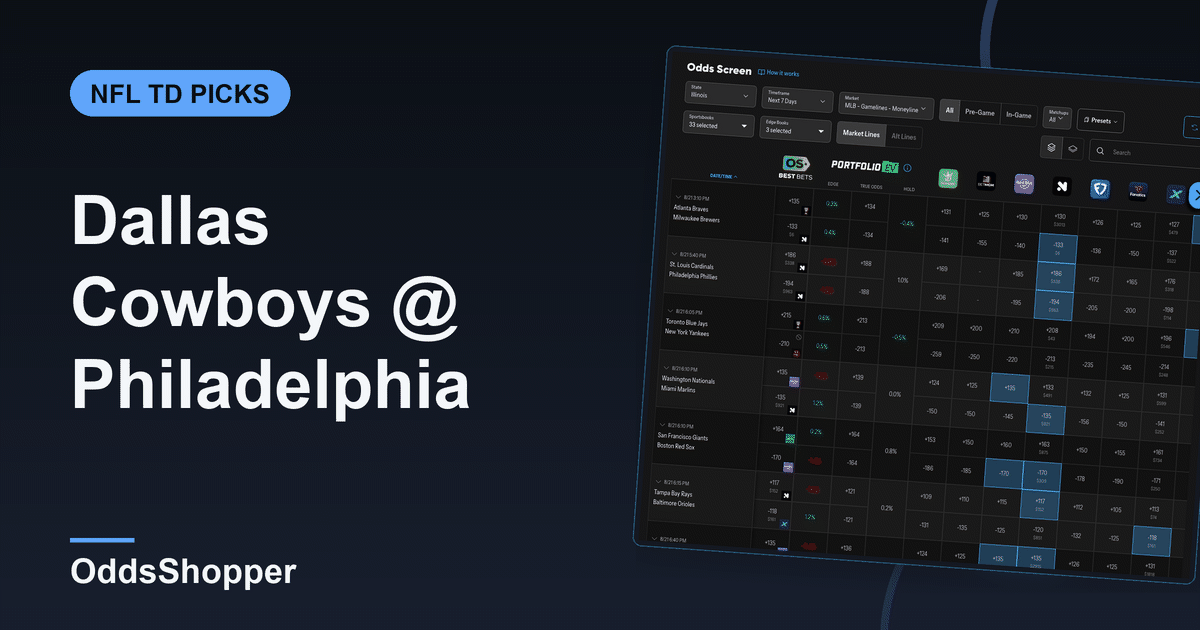 Dallas Cowboys @ Philadelphia Eagles Anytime TD Scorer Picks (10/26)