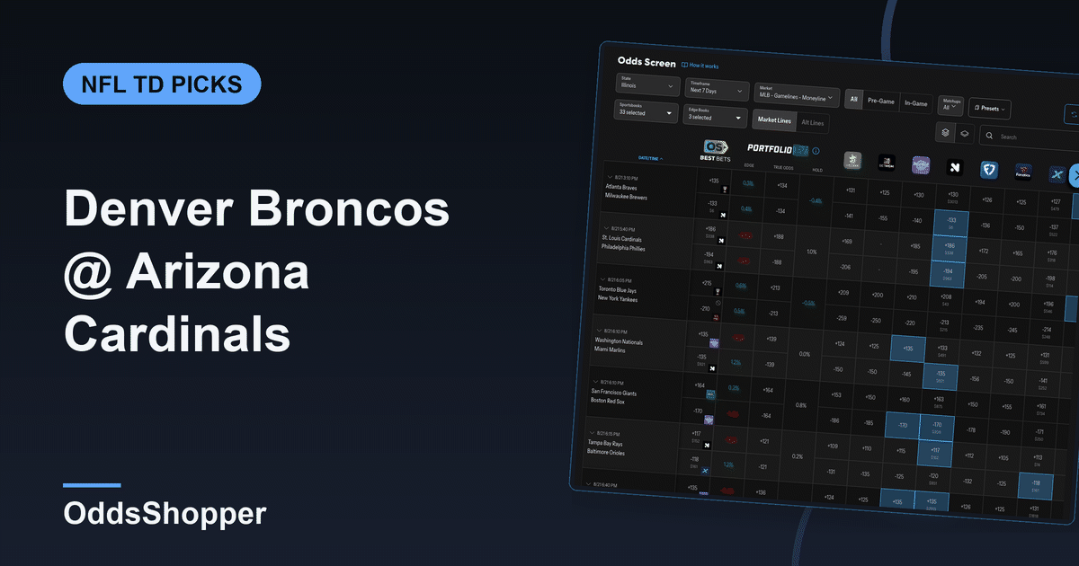 Denver Broncos @ Arizona Cardinals Anytime TD Scorer Picks (10/25)
