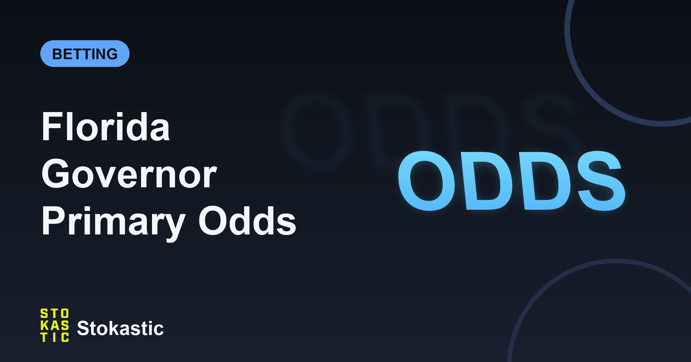 Florida Governor Primary Odds: Byron Donalds At 98¢ Heads The Field