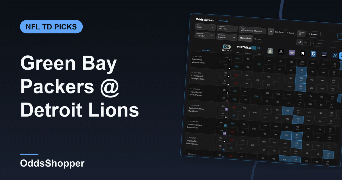 Green Bay Packers @ Detroit Lions Anytime TD Scorer Picks (10/25)