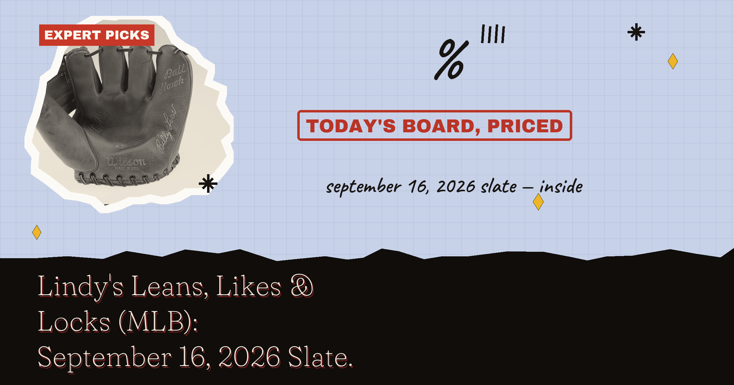 Lindy's Leans, Likes & Locks (MLB): September 16, 2026 Slate