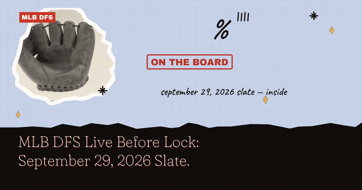 MLB DFS Live Before Lock: September 29, 2026 Slate