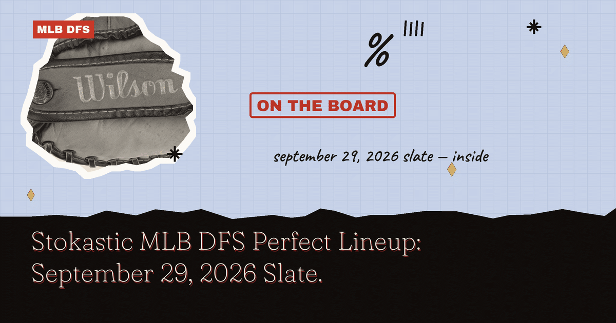 Stokastic MLB DFS Perfect Lineup: September 29, 2026 Slate