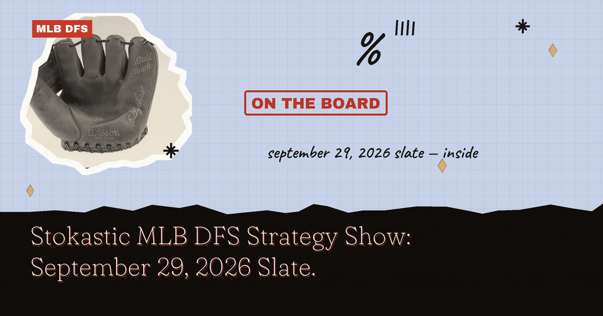 Stokastic MLB DFS Strategy Show: September 29, 2026 Slate