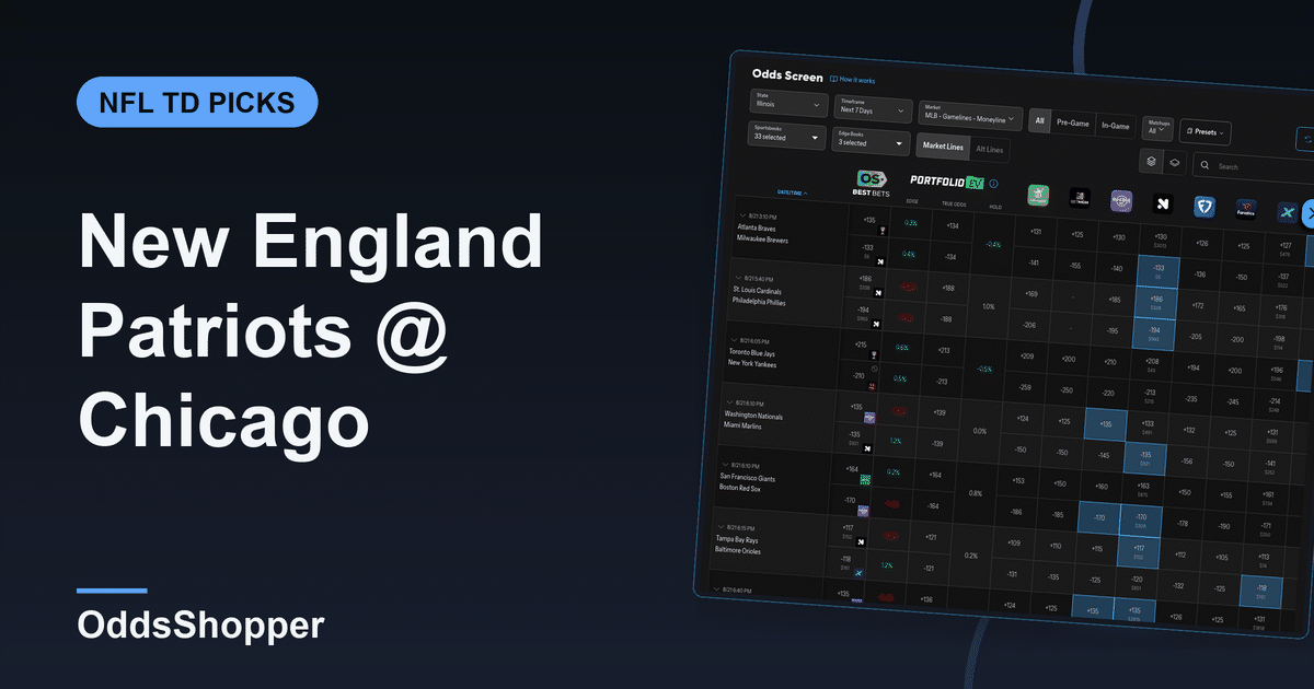 New England Patriots @ Chicago Bears Anytime TD Scorer Picks (10/22)