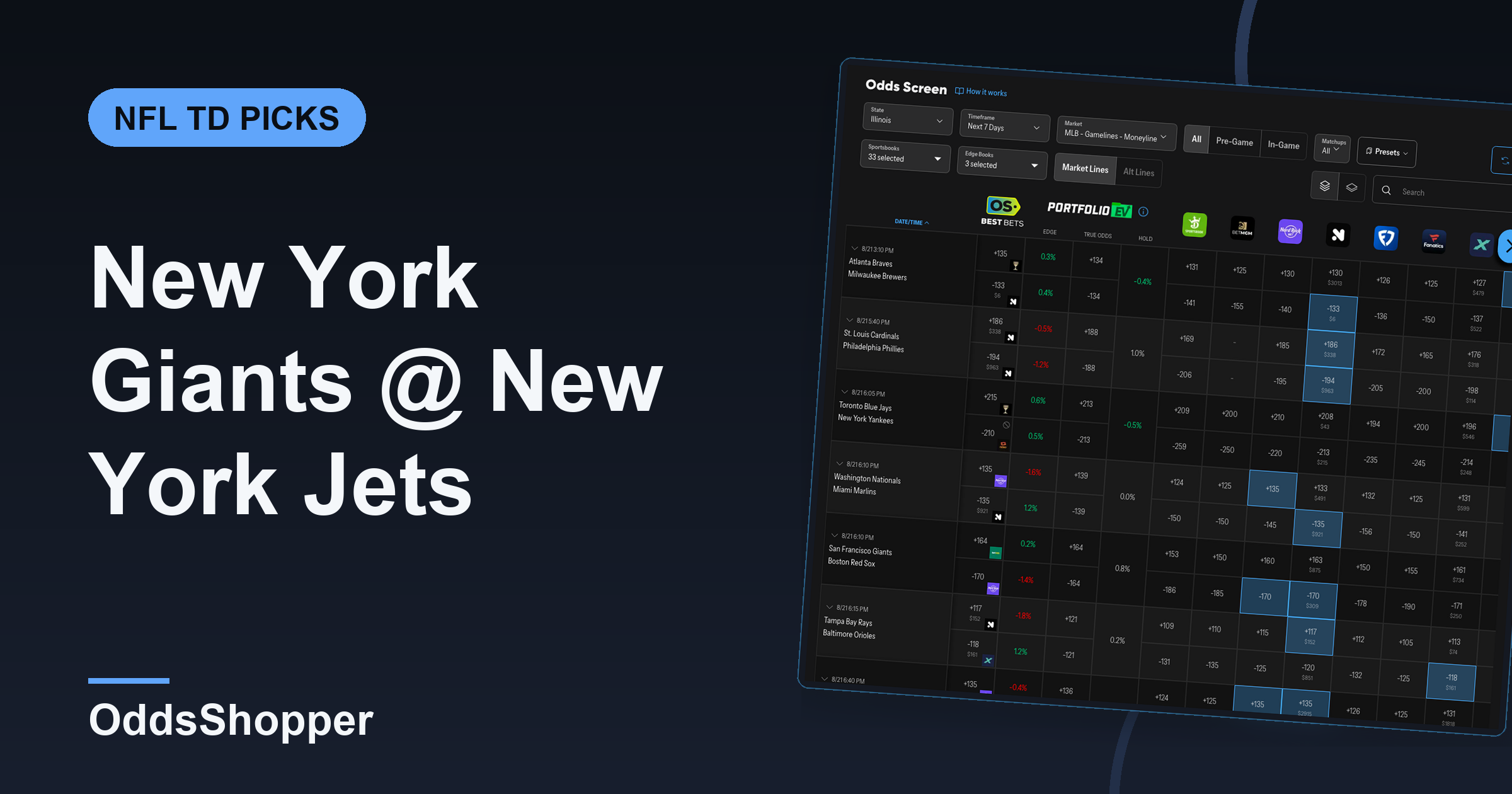New York Giants @ New York Jets Anytime TD Scorer Picks (8/28)