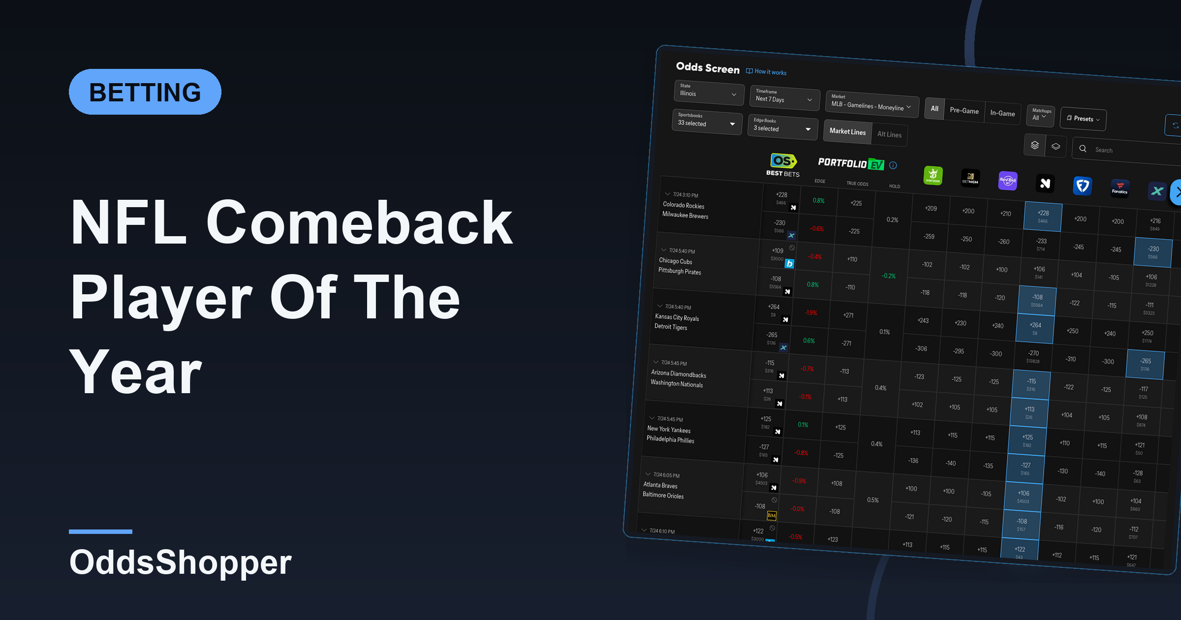NFL Comeback Player Of The Year Odds 2026: The QB Award
