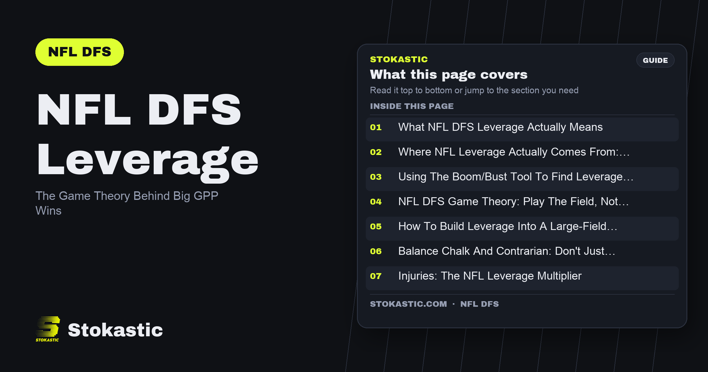 NFL DFS Leverage: The Game Theory Behind Big GPP Wins