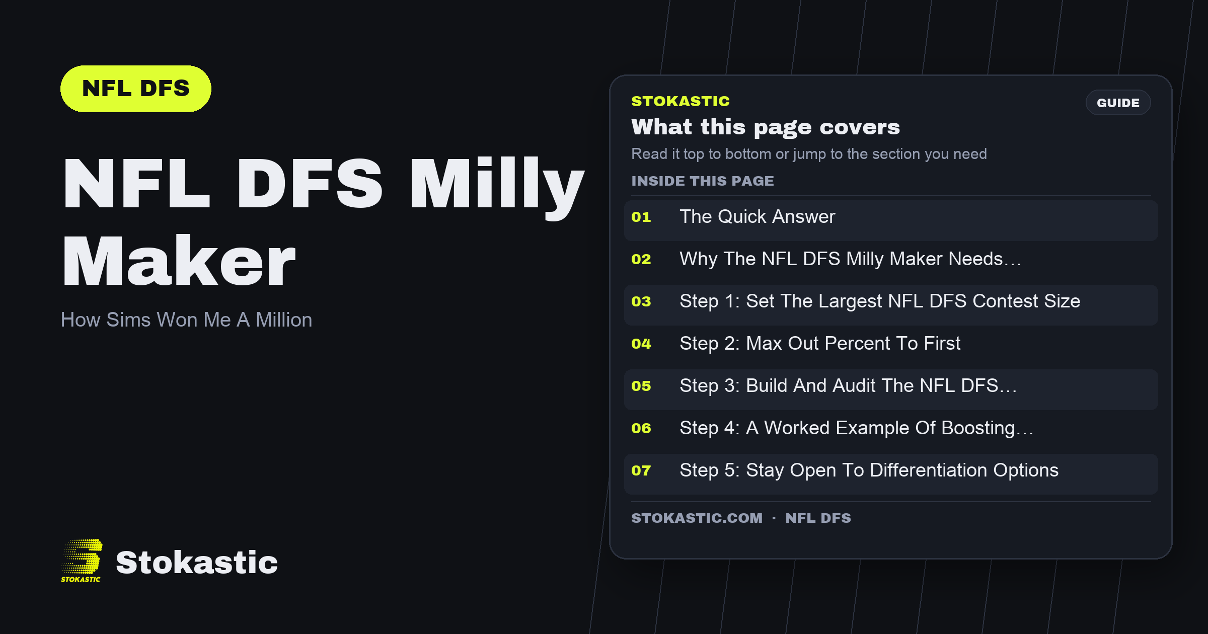 NFL DFS Milly Maker: How Sims Won Me A Million