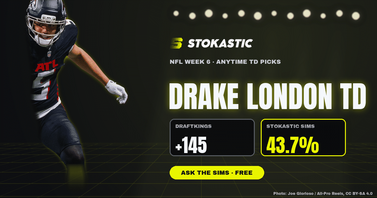 NFL Week 6 Anytime TD Picks: Drake London at +145