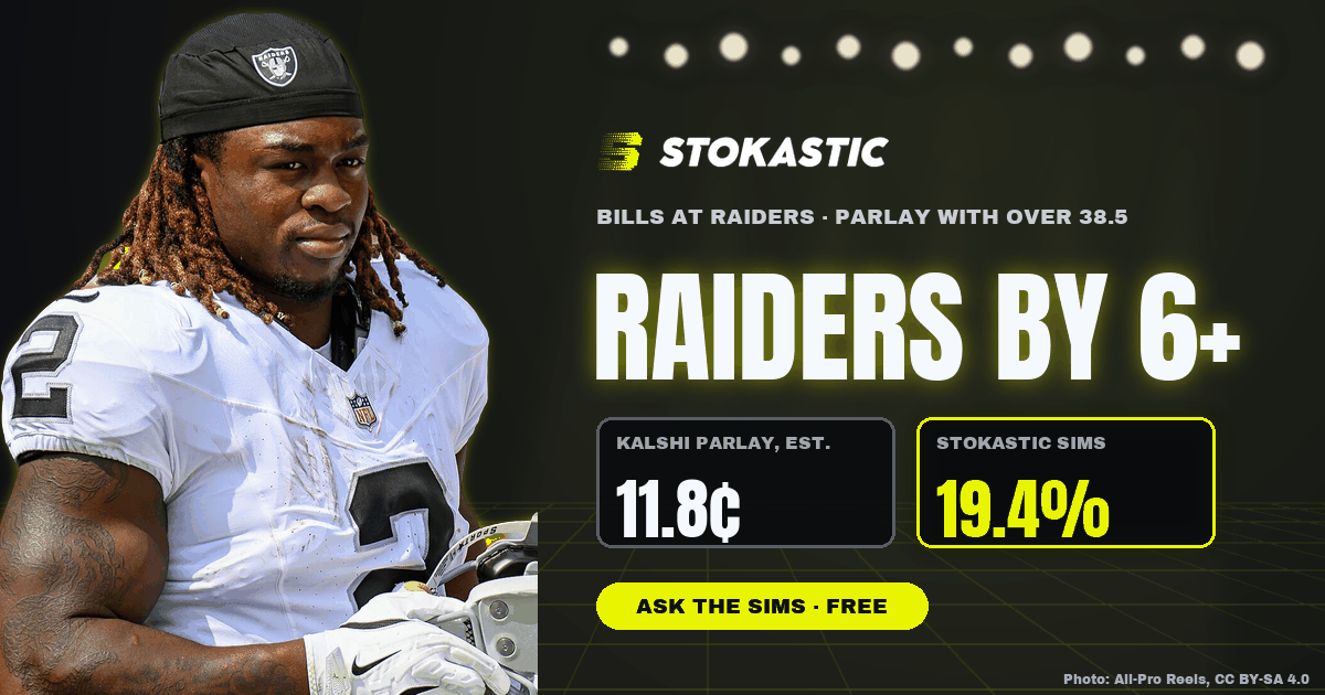 NFL Week 6 Parlay Picks: Raiders by 6+ Leads Four Sims Parlays