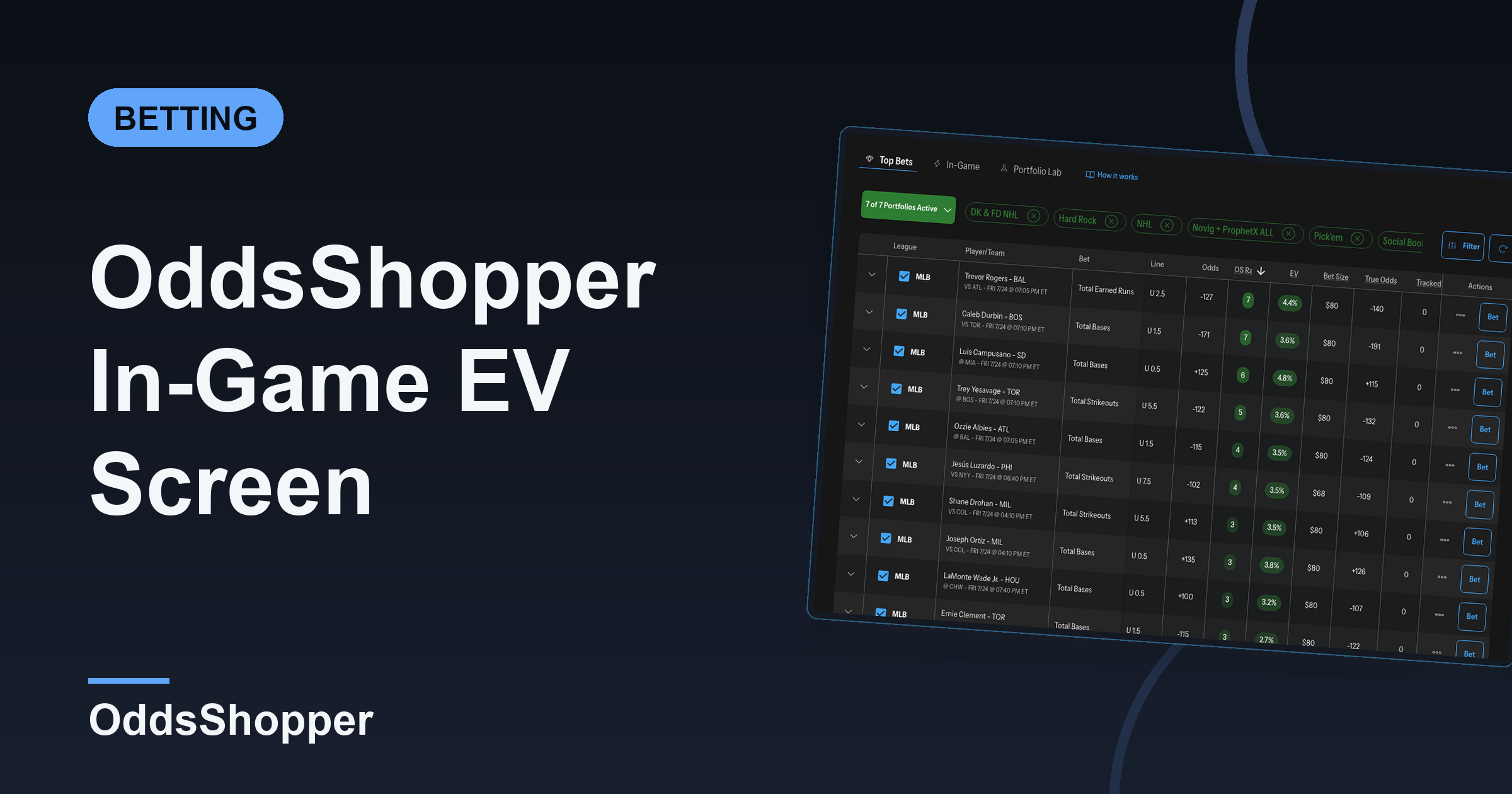 OddsShopper In-Game EV Screen: Customize Your Edge