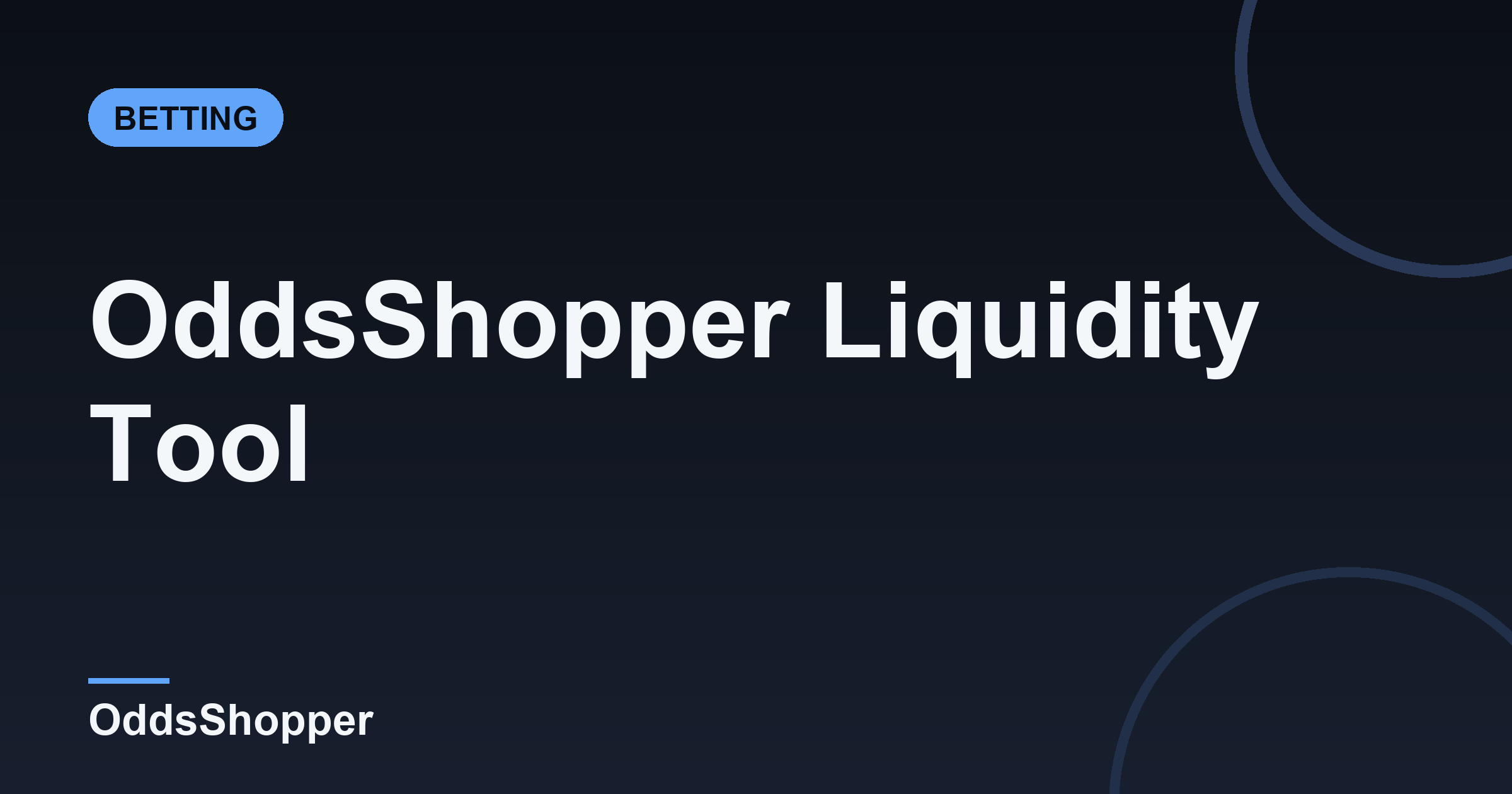 OddsShopper Liquidity Tool: Tail Sharp Money On Any Sport