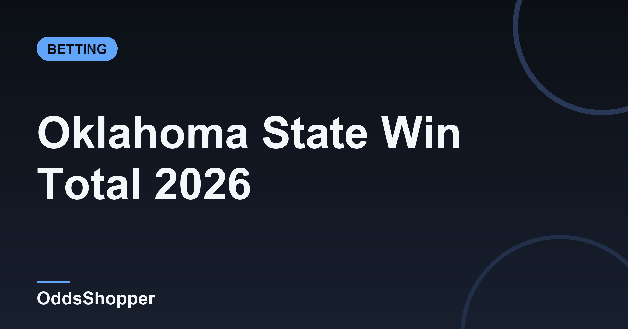 Oklahoma State Win Total 2026: Bet The Over 5.5 Wins