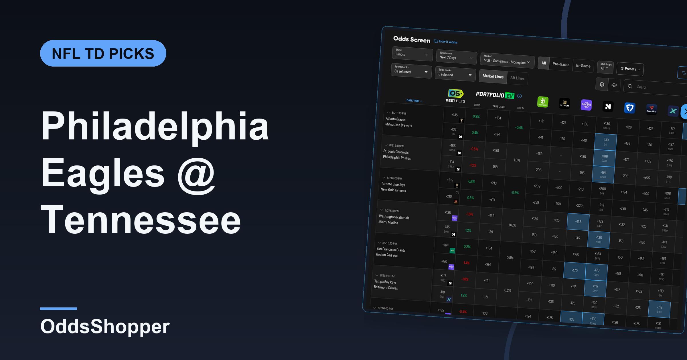 Philadelphia Eagles @ Tennessee Titans Anytime TD Scorer Picks (9/20)