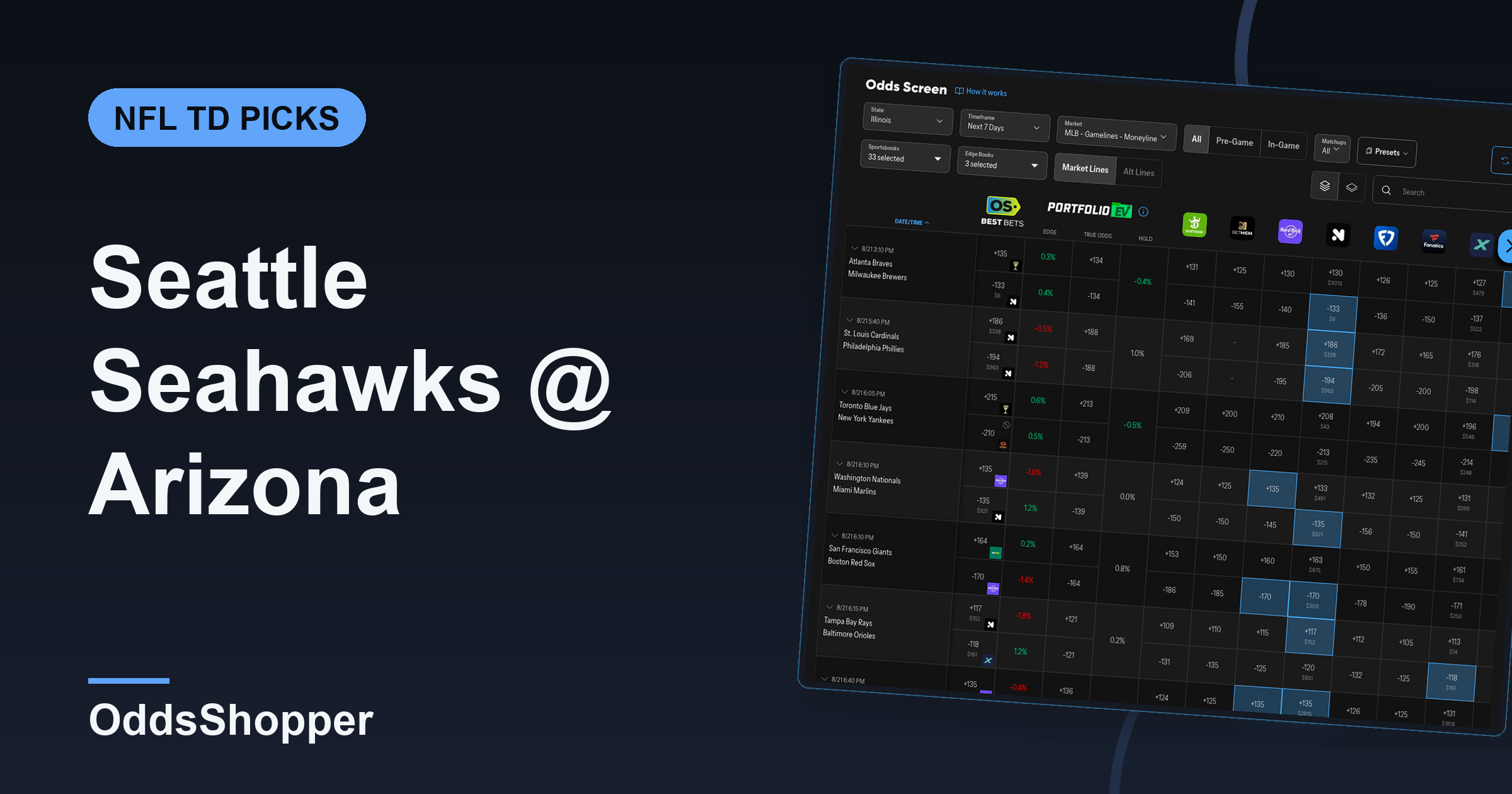 Seattle Seahawks @ Arizona Cardinals Anytime TD Scorer Picks (9/20)