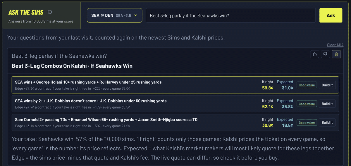 Ask the Sims: Best 3-leg parlay if the Seahawks win