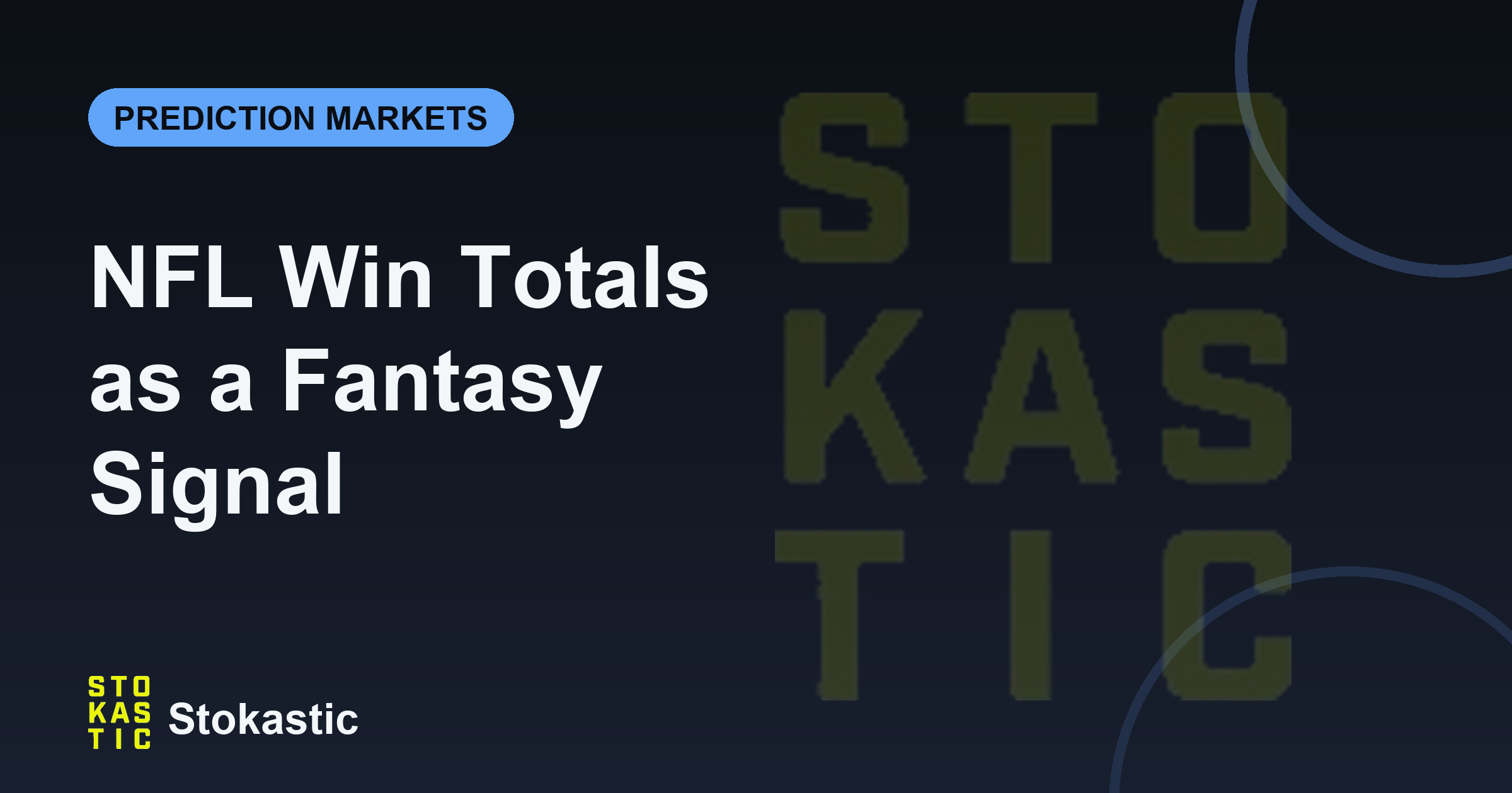 NFL Win Totals As A Fantasy Draft Signal