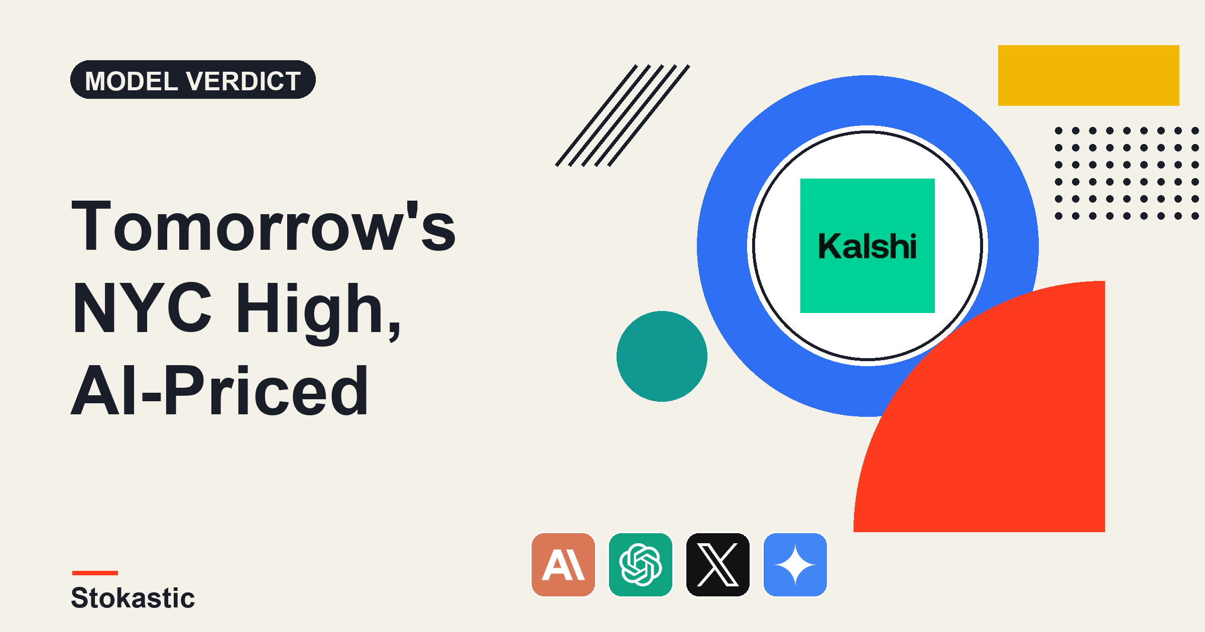 Tomorrow's NYC High, Priced: 8 AI Models vs The Weather Crowd