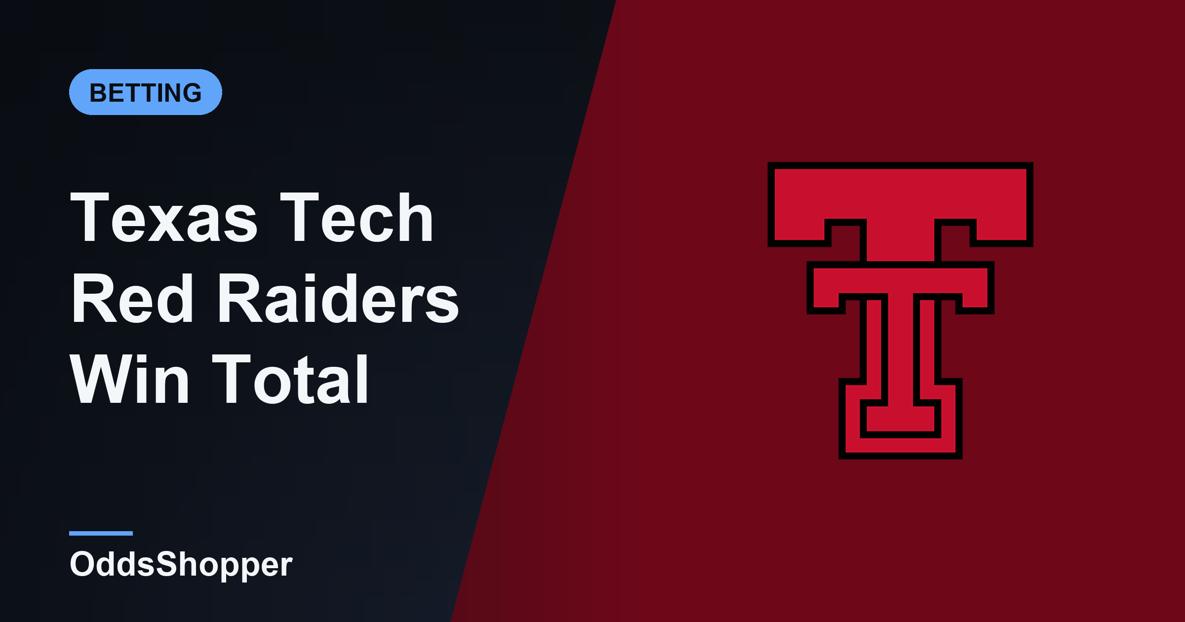 Texas Tech Win Total 2026: Over/Under 11.5 Wins Odds