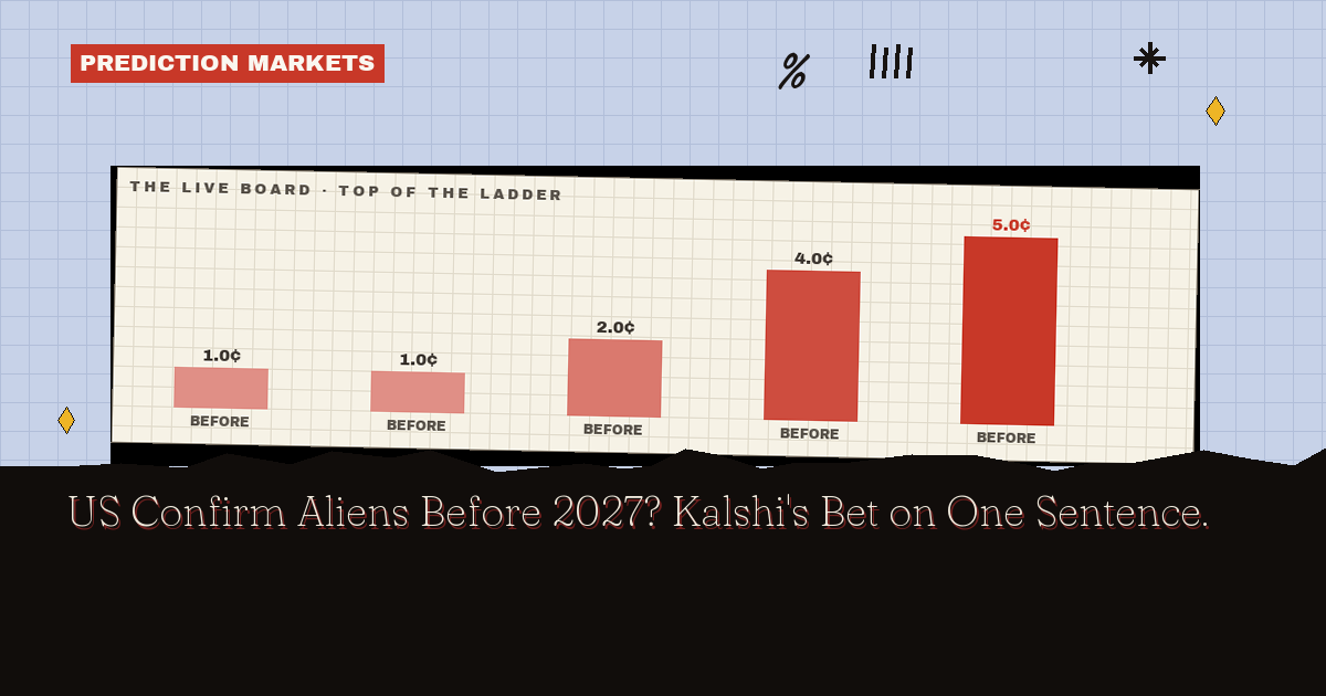 US Confirm Aliens Before 2027? Kalshi's Bet on One Sentence