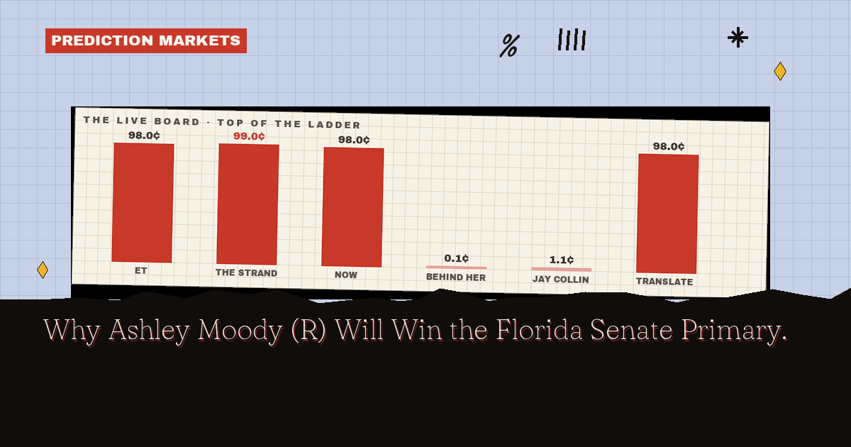 Why Ashley Moody (R) Will Win the Florida Senate Primary