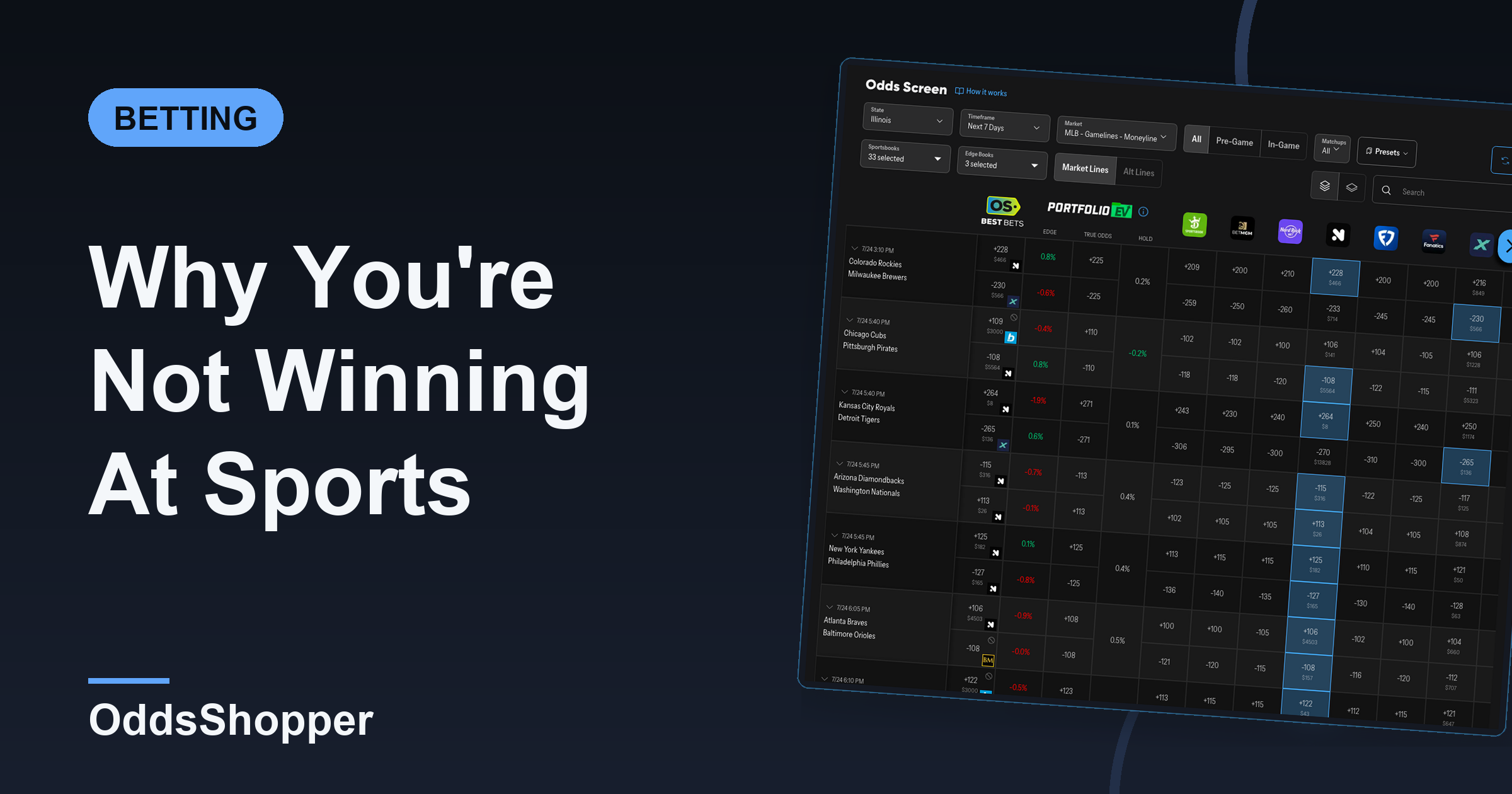 Why You're Not Winning At Sports Betting (Fix It Free)
