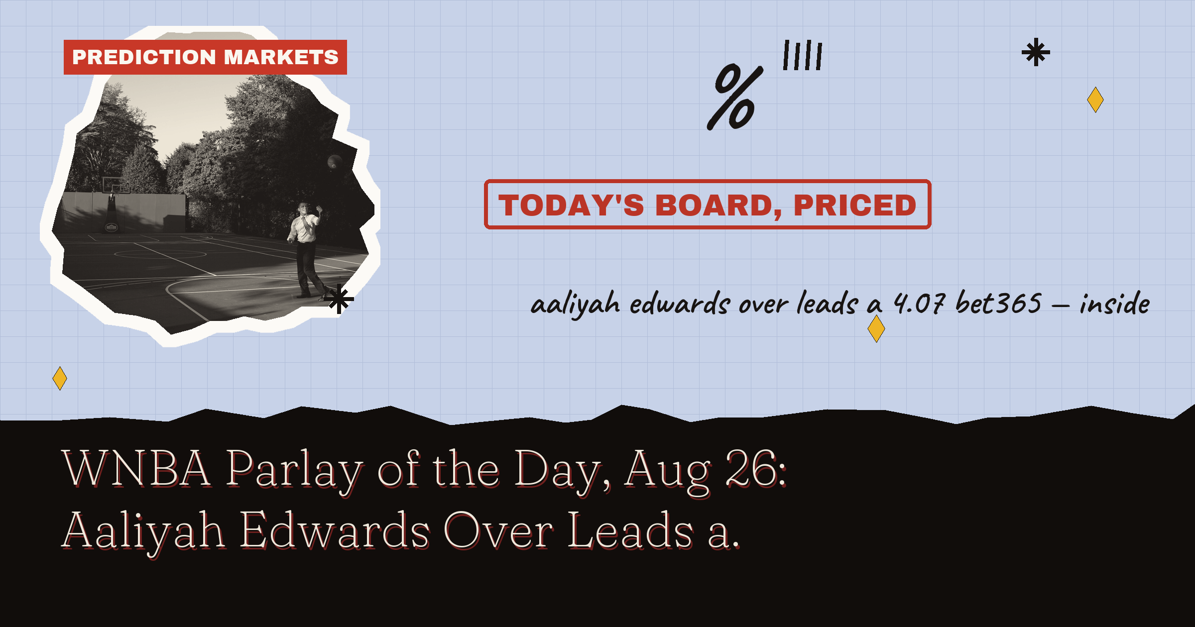 WNBA Parlay Of The Day, Aug 26: Aaliyah Edwards Over Leads A 4.07 Bet365