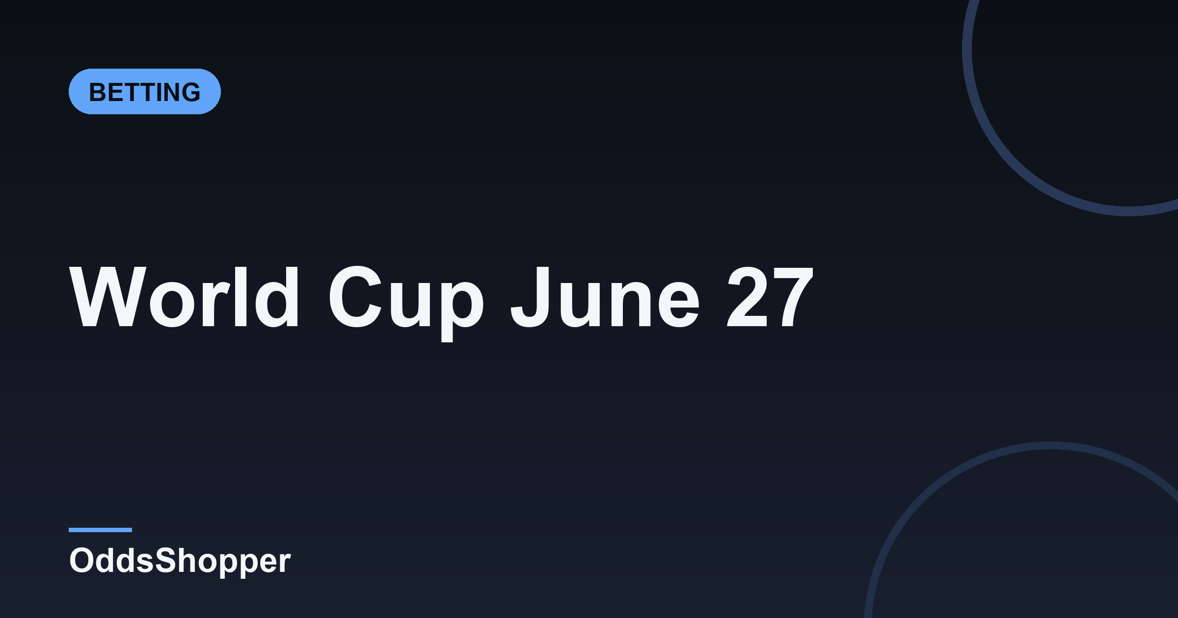 World Cup June 27: Odds, Picks & Predictions