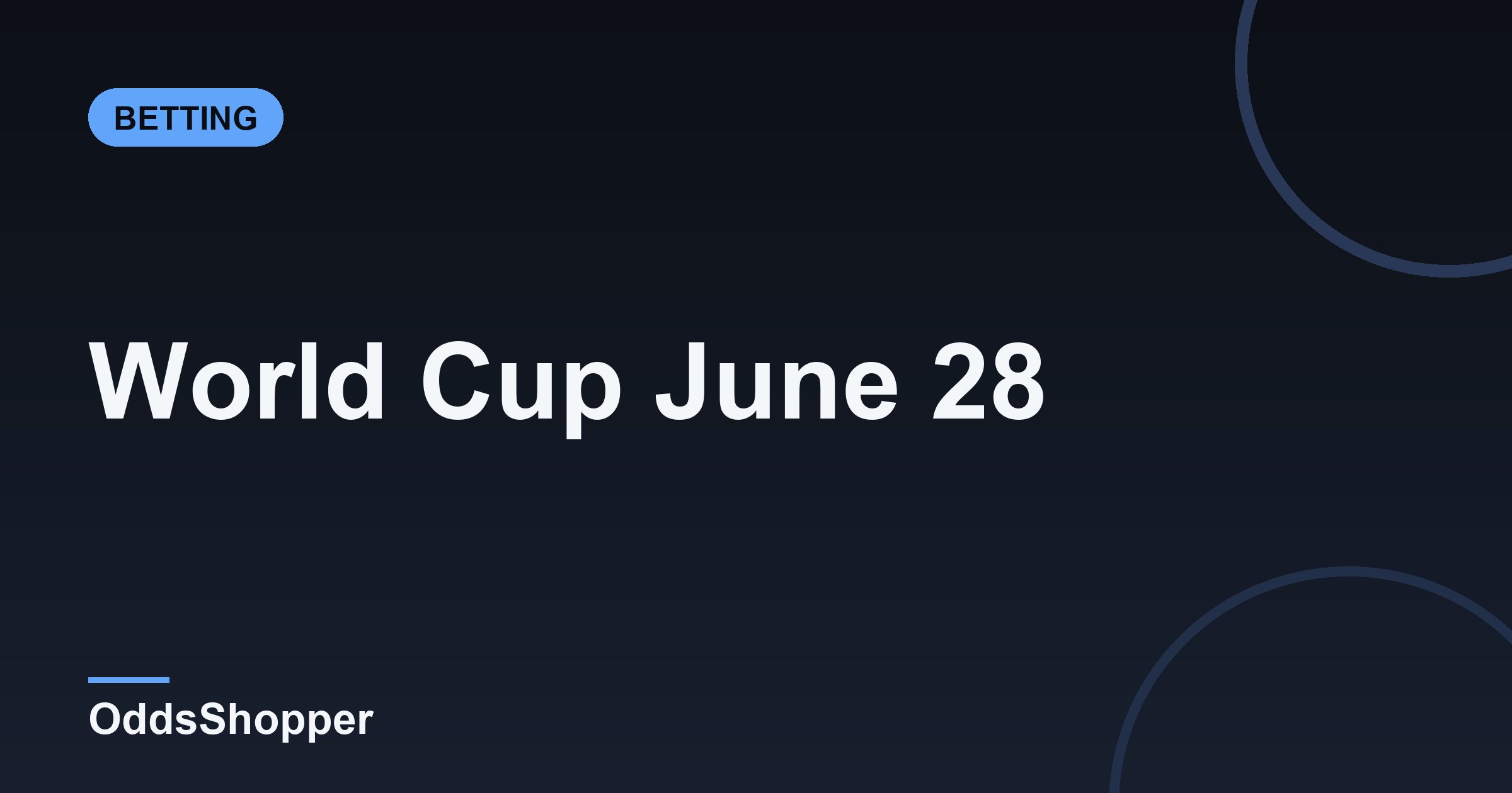 World Cup June 28: Odds, Picks & Predictions